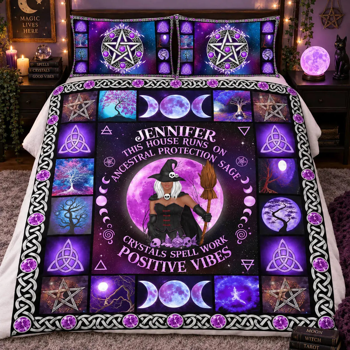 Earth My Body Witch Custom Halloween Bedding Set Duconspace