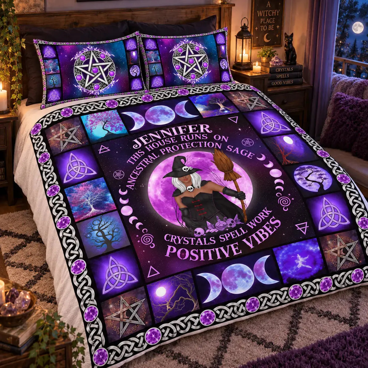 Earth My Body Witch Custom Halloween Bedding Set Duconspace