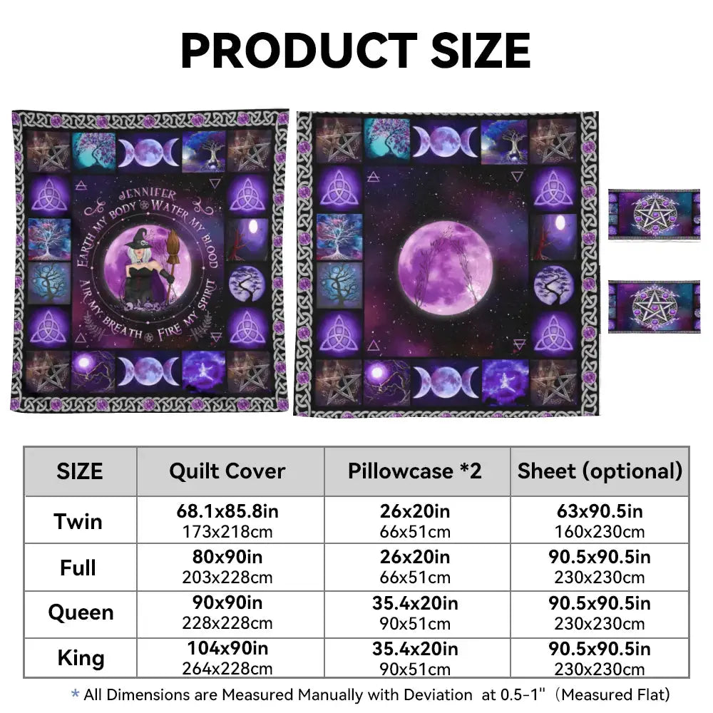 Earth My Body Witch Custom Halloween Bedding Set Duconspace