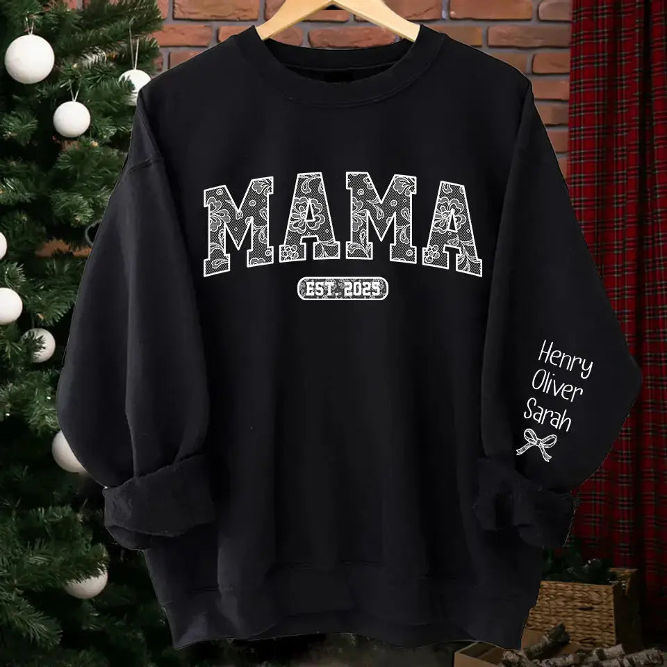 Elegant Lace & Floral Mama Love - Chinoiserie Coquette Varsity Shirt, Perfect Mother’s Day Gift Duconspace