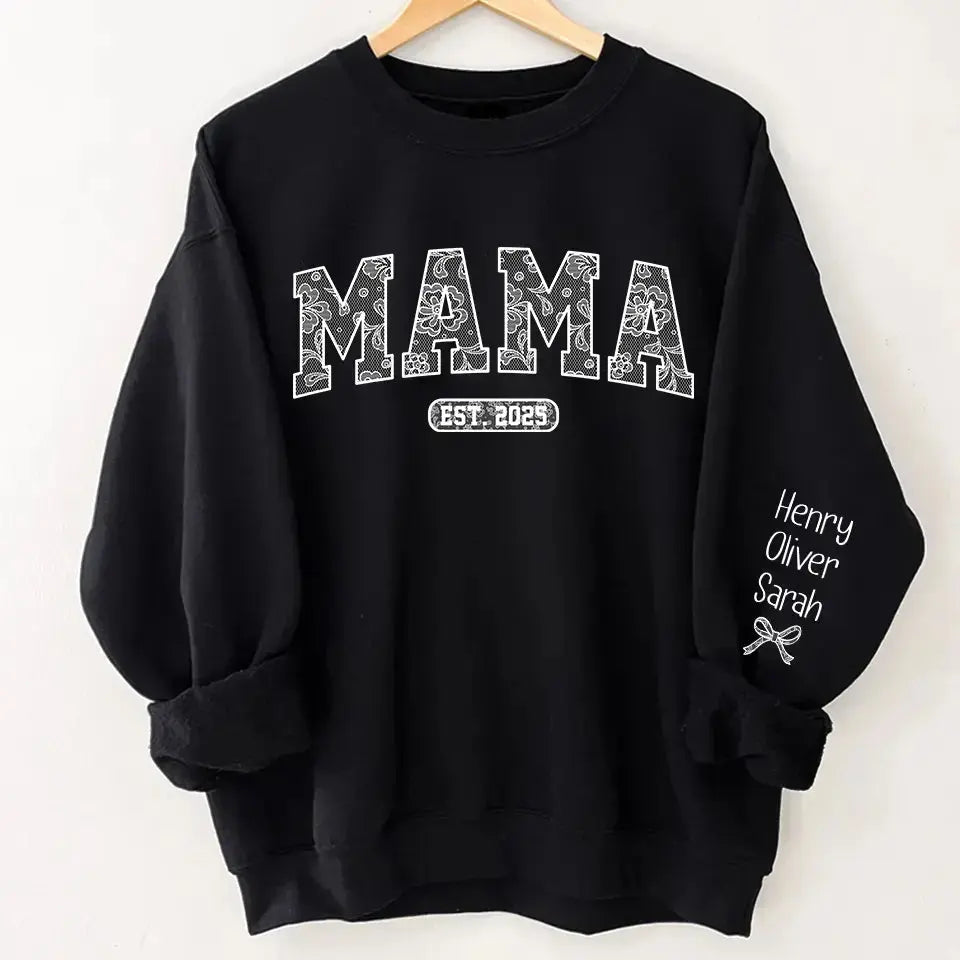 Elegant Lace & Floral Mama Love - Chinoiserie Coquette Varsity Shirt, Perfect Mother’s Day Gift Duconspace