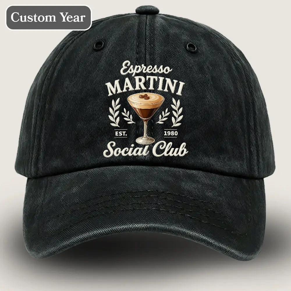 Espresso Martini Social Club Custom Denim Hat for Men Women
