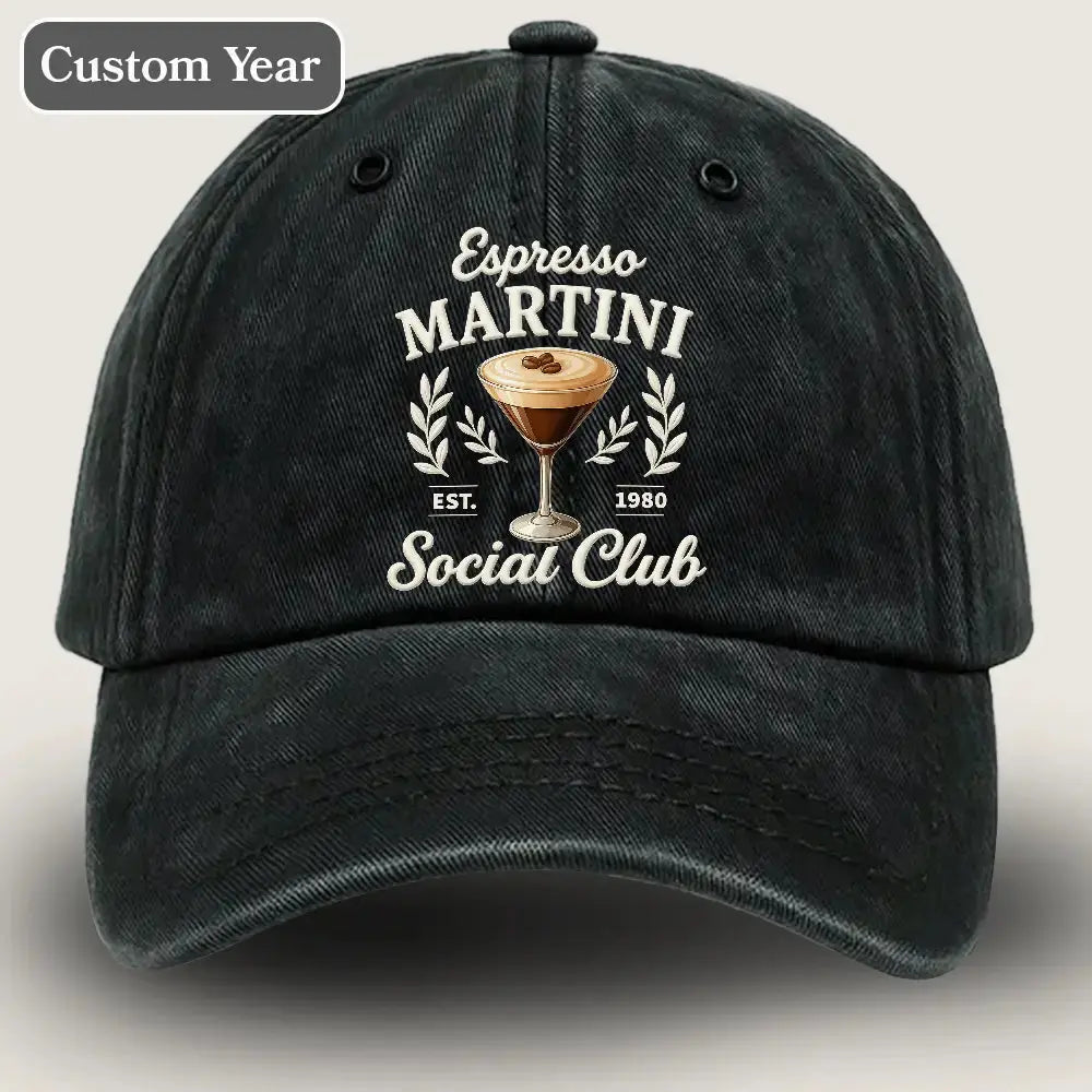 Espresso Martini Social Club Custom Denim Hat for Men Women Duconspace