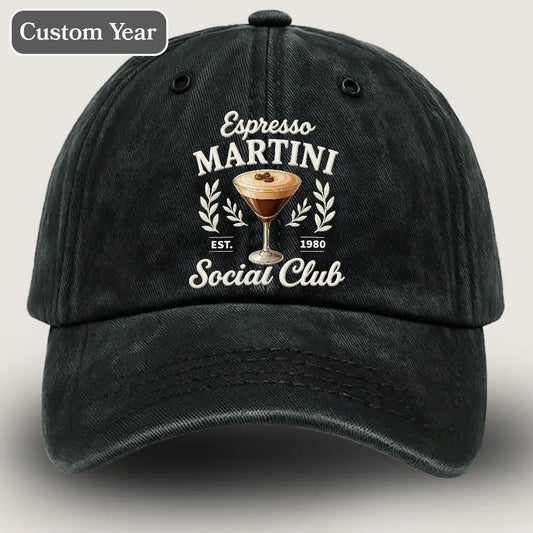 Espresso Martini Social Club Custom Denim Hat for Men Women