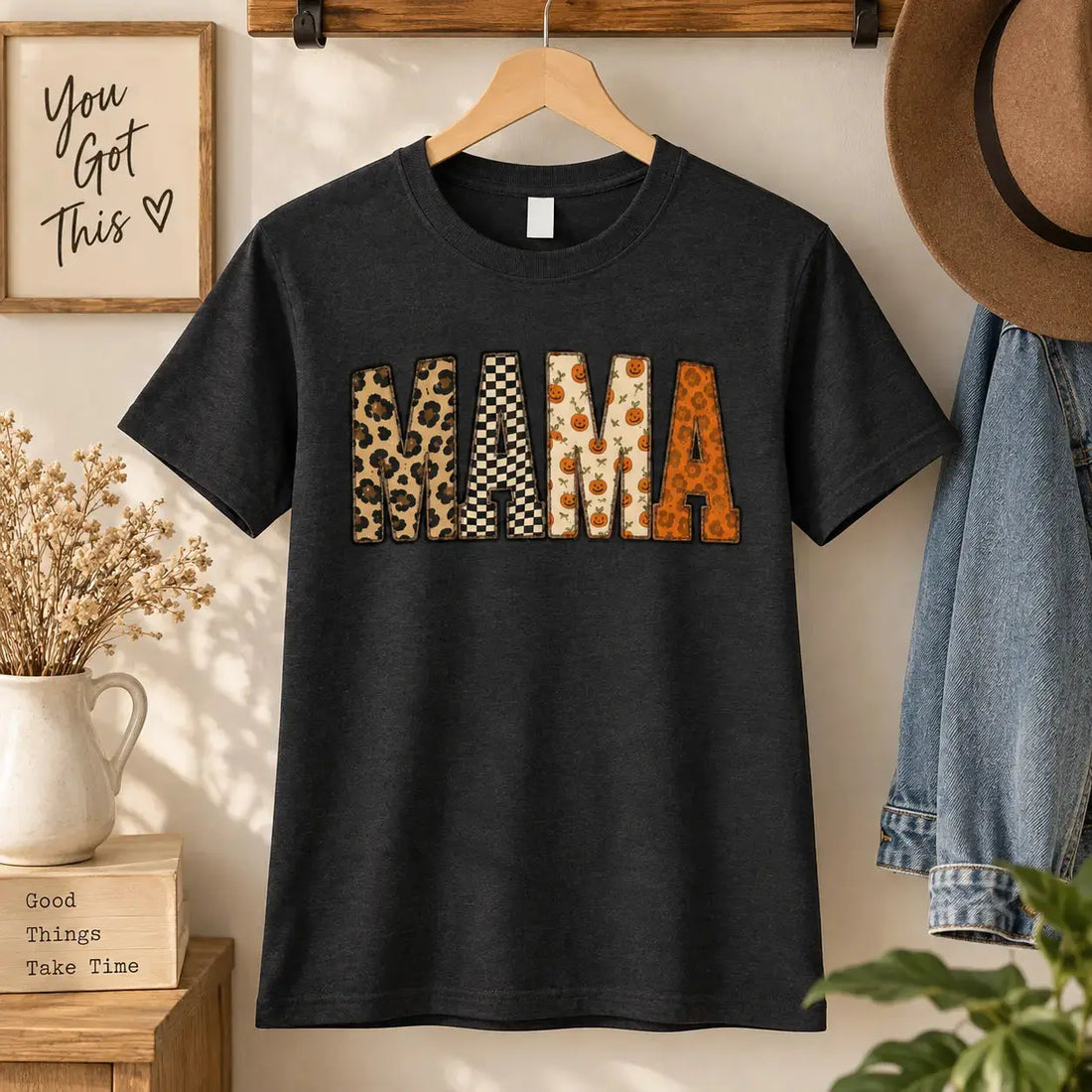 Fall Mama Halloween Patchwork Custom Apparel Duconspace