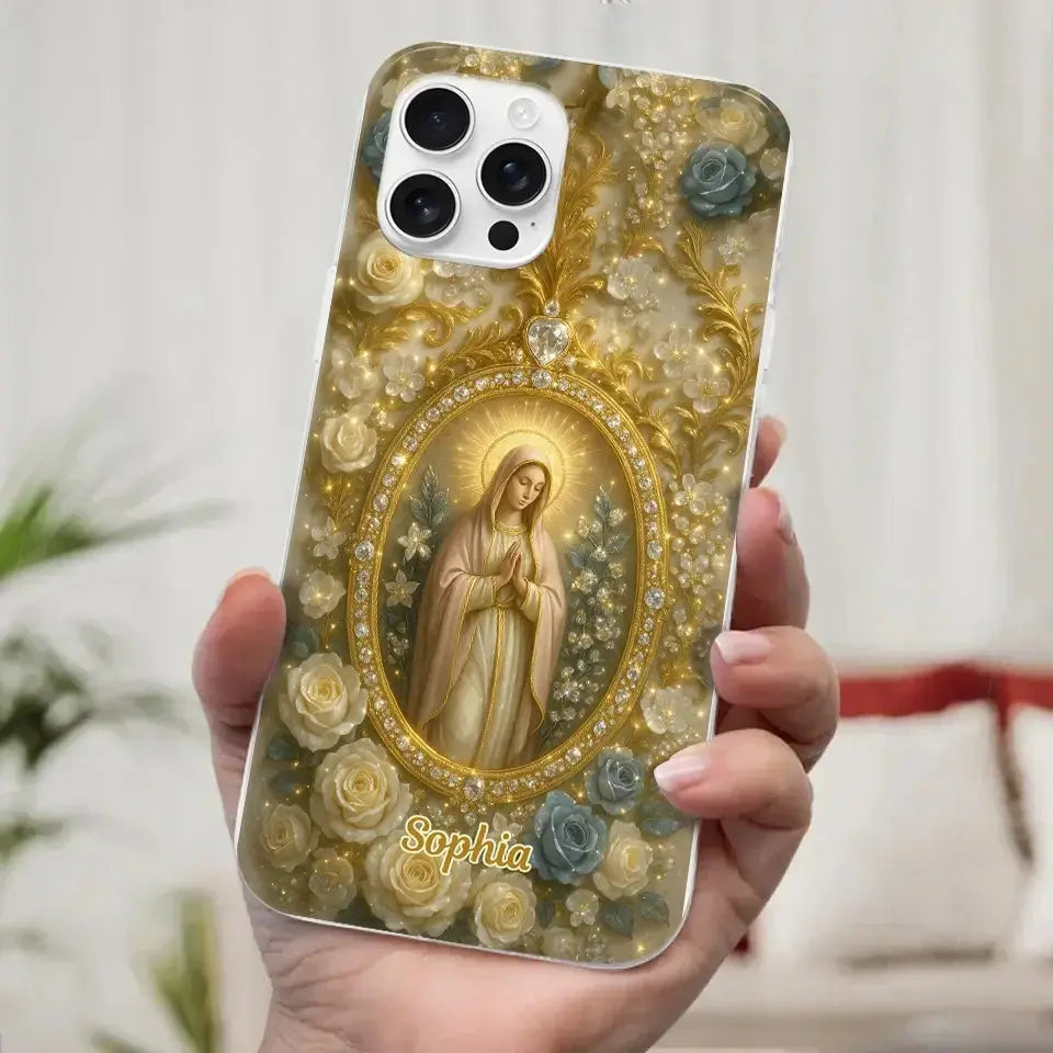 "In Love and Faith, We Stay Connected" – Family Personalized 3D Inflated Effect Clear Phone Case, Custom Gift for Yourself, Best Friends, Siblings & Family Members Ducon Space