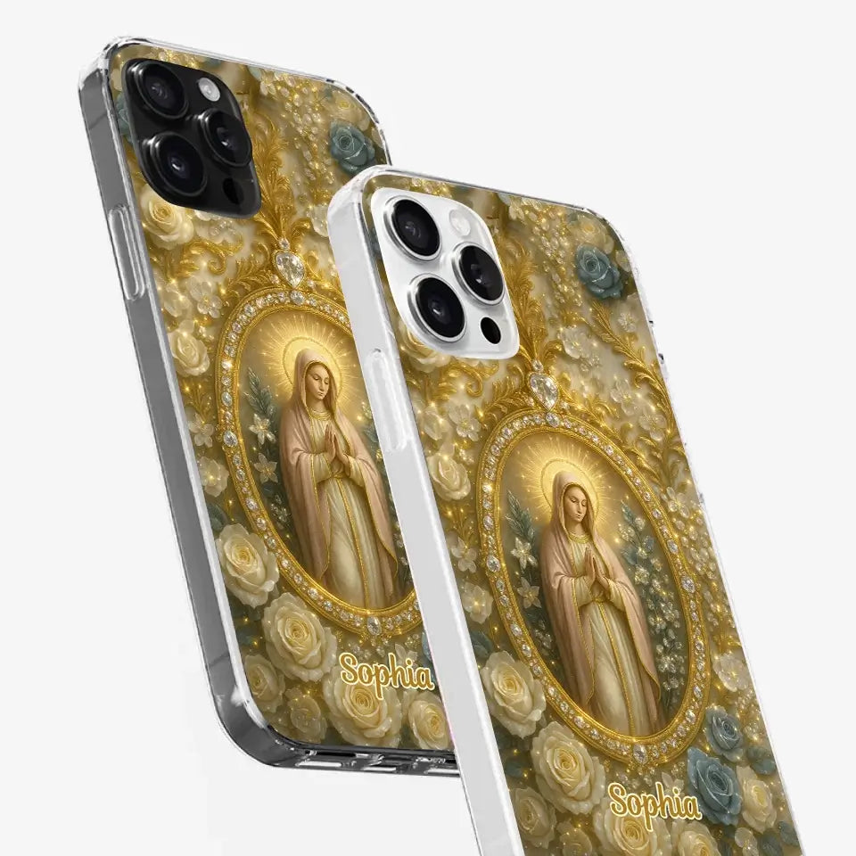 "In Love and Faith, We Stay Connected" – Family Personalized 3D Inflated Effect Clear Phone Case, Custom Gift for Yourself, Best Friends, Siblings & Family Members