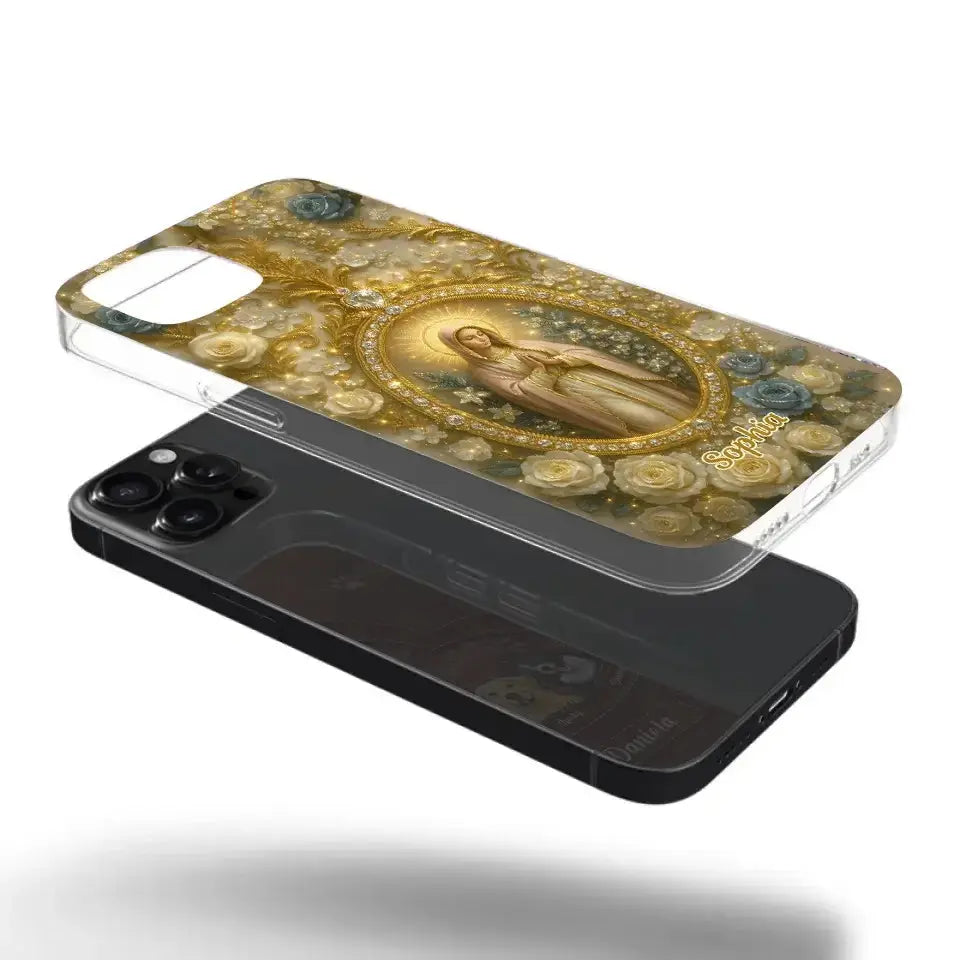 "In Love and Faith, We Stay Connected" – Family Personalized 3D Inflated Effect Clear Phone Case, Custom Gift for Yourself, Best Friends, Siblings & Family Members Ducon Space