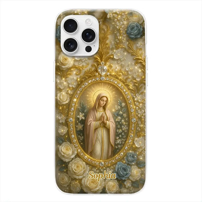 "In Love and Faith, We Stay Connected" – Family Personalized 3D Inflated Effect Clear Phone Case, Custom Gift for Yourself, Best Friends, Siblings & Family Members