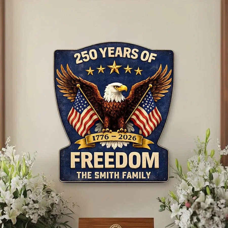 Family America 250th Anniversary Gifts, Custom Metal Sign Duconspace