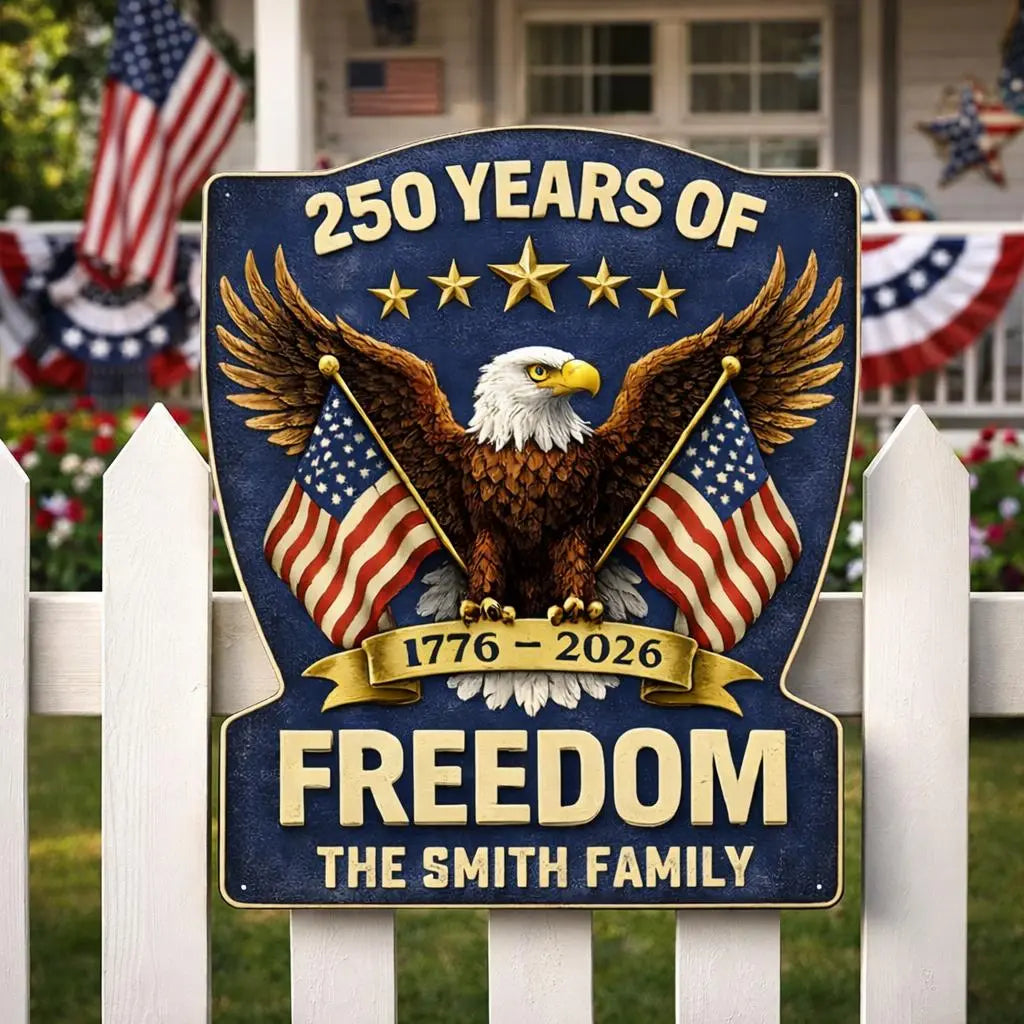 Family America 250th Anniversary Gifts, Custom Metal Sign Duconspace