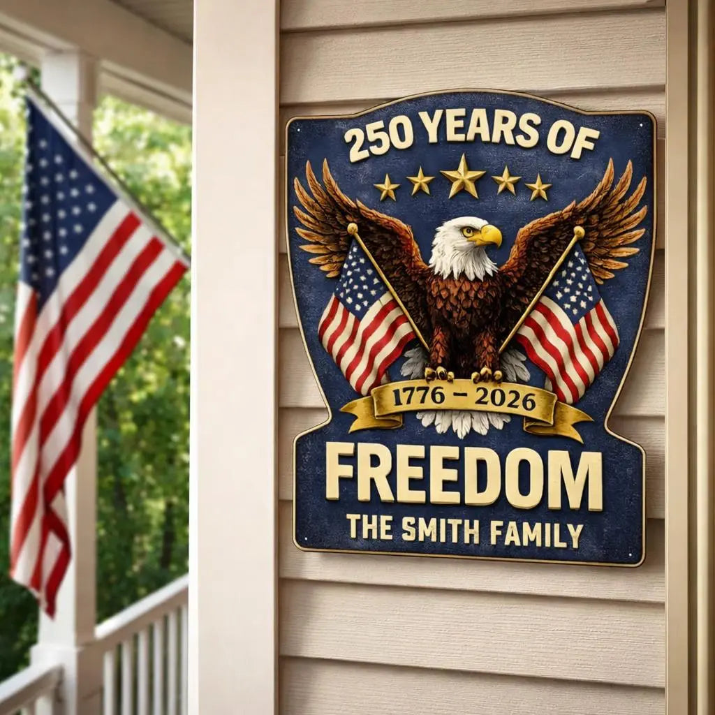 Family America 250th Anniversary Gifts, Custom Metal Sign Duconspace