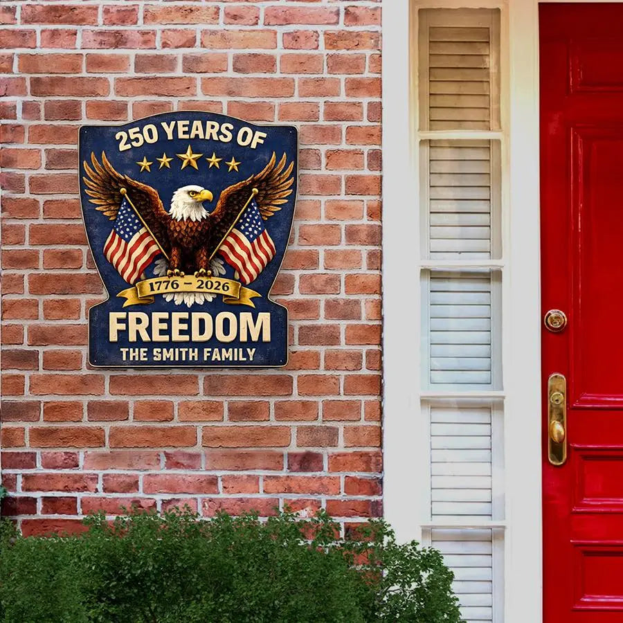 Family America 250th Anniversary Gifts, Custom Metal Sign Duconspace