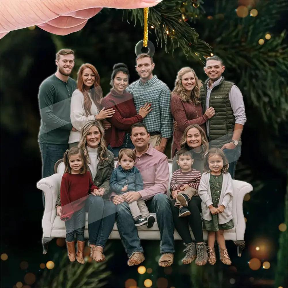 Custom Photo Beachside Memories, Happy Family Moments - Personalized Family Acrylic Ornament - Perfect Christmas Gift For Family Members