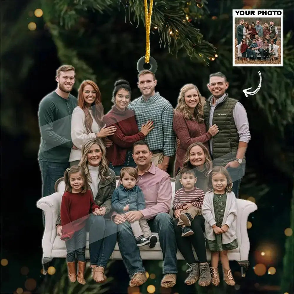Family Forever Personalized Photo Ornament – Custom Wood or Acrylic Ornament – Ideal Christmas Gift for Family Members Printbelle