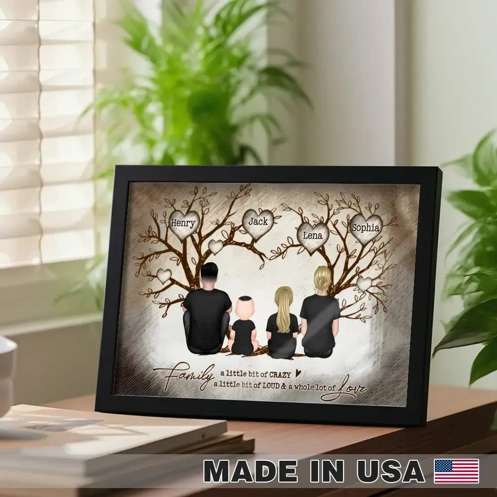 Family Heart Tree Poster - Personalized Gift for Family Members