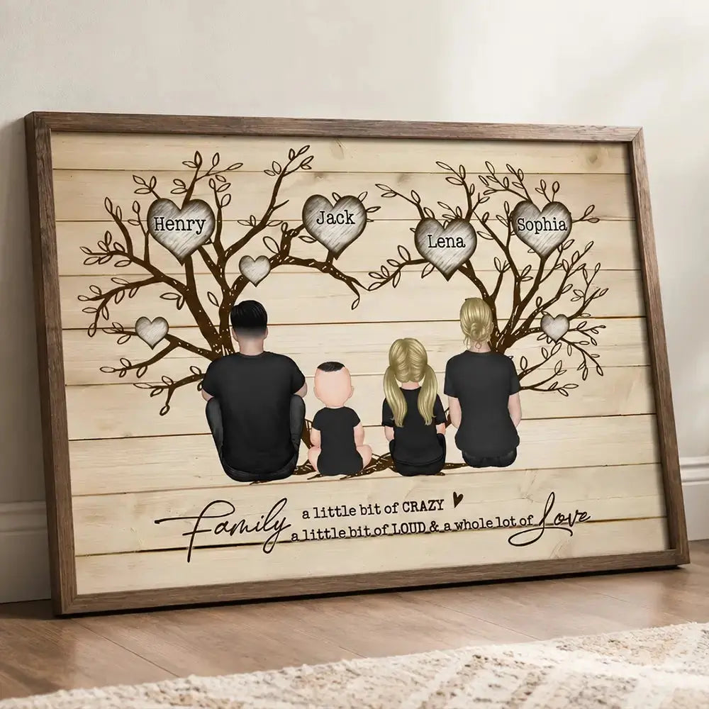 Family Heart Tree Poster - Personalized Gift for Family Members