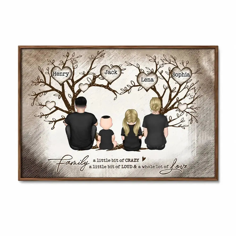 Family Heart Tree Poster - Personalized Gift for Family Members