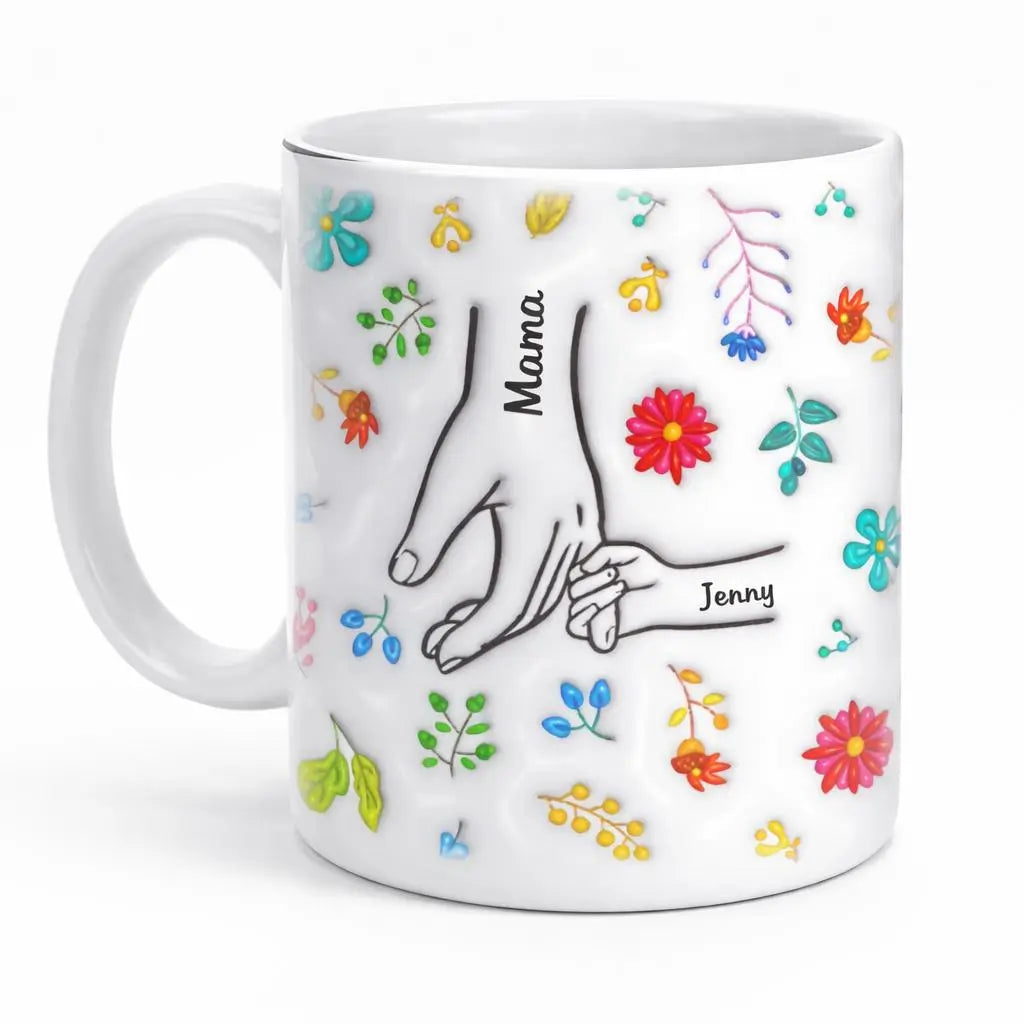 Family Love in Every Sip, Inflated Effect Mug Gift for Mom & Grandma Ducon Space