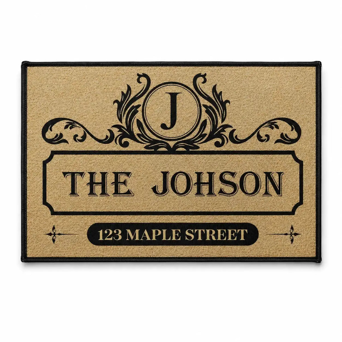 Family Monogram With Address Vintage Doormat Duconspace