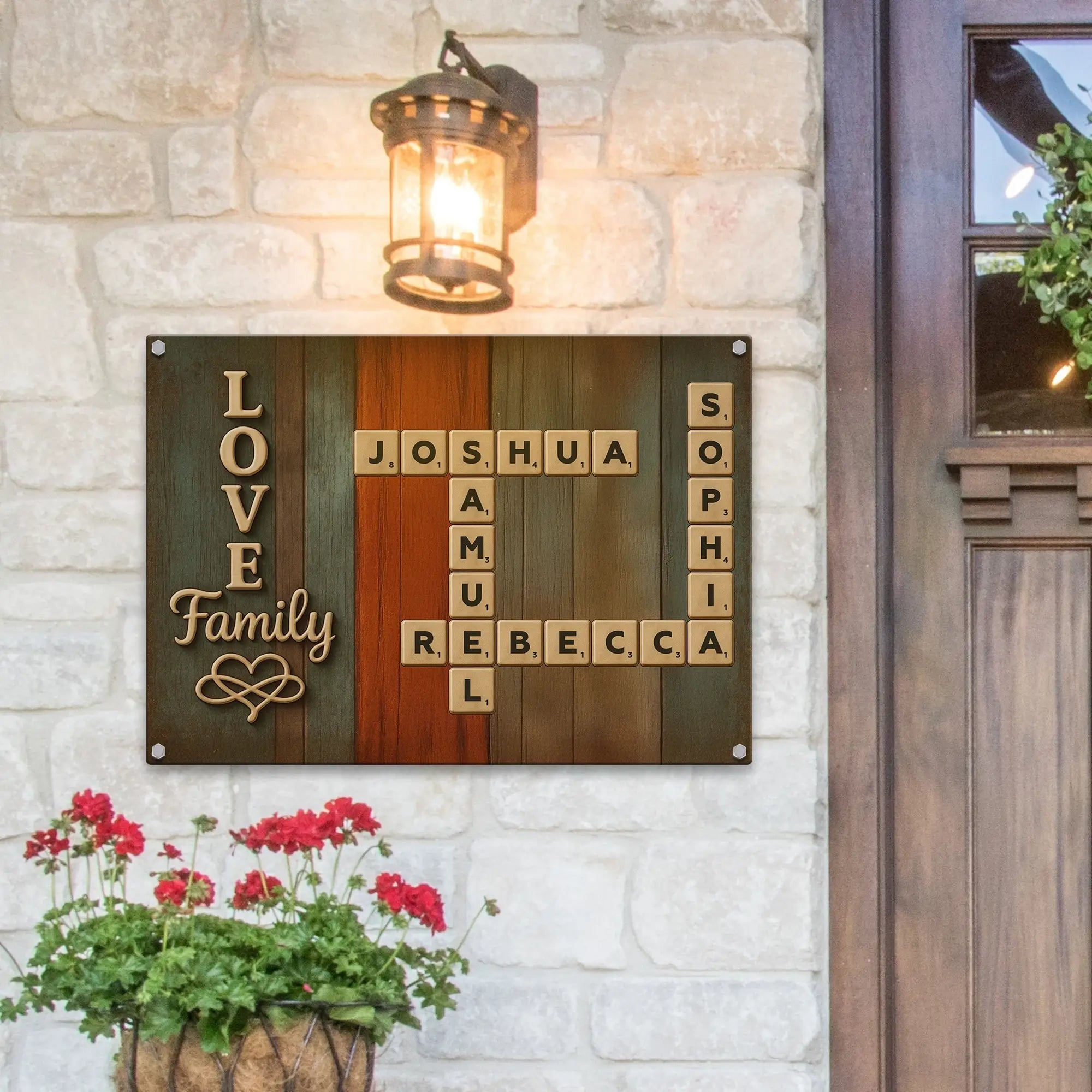 Family Name Crossword Puzzle Art – Personalized Metal Sign