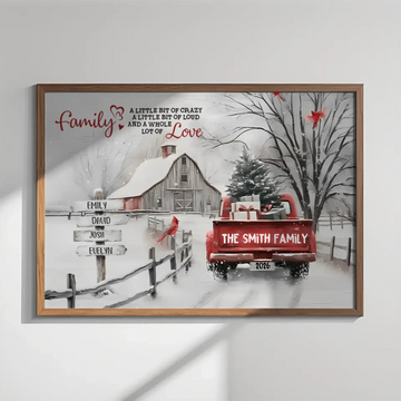 Farmhouse Truck Poster - Personalized Name Gift For Family Duconspace