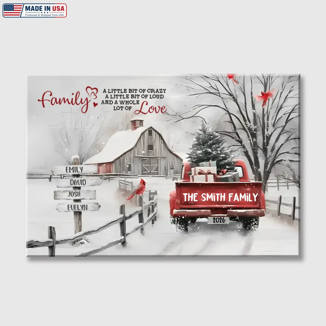 Farmhouse Truck Poster - Personalized Name Gift For Family Duconspace