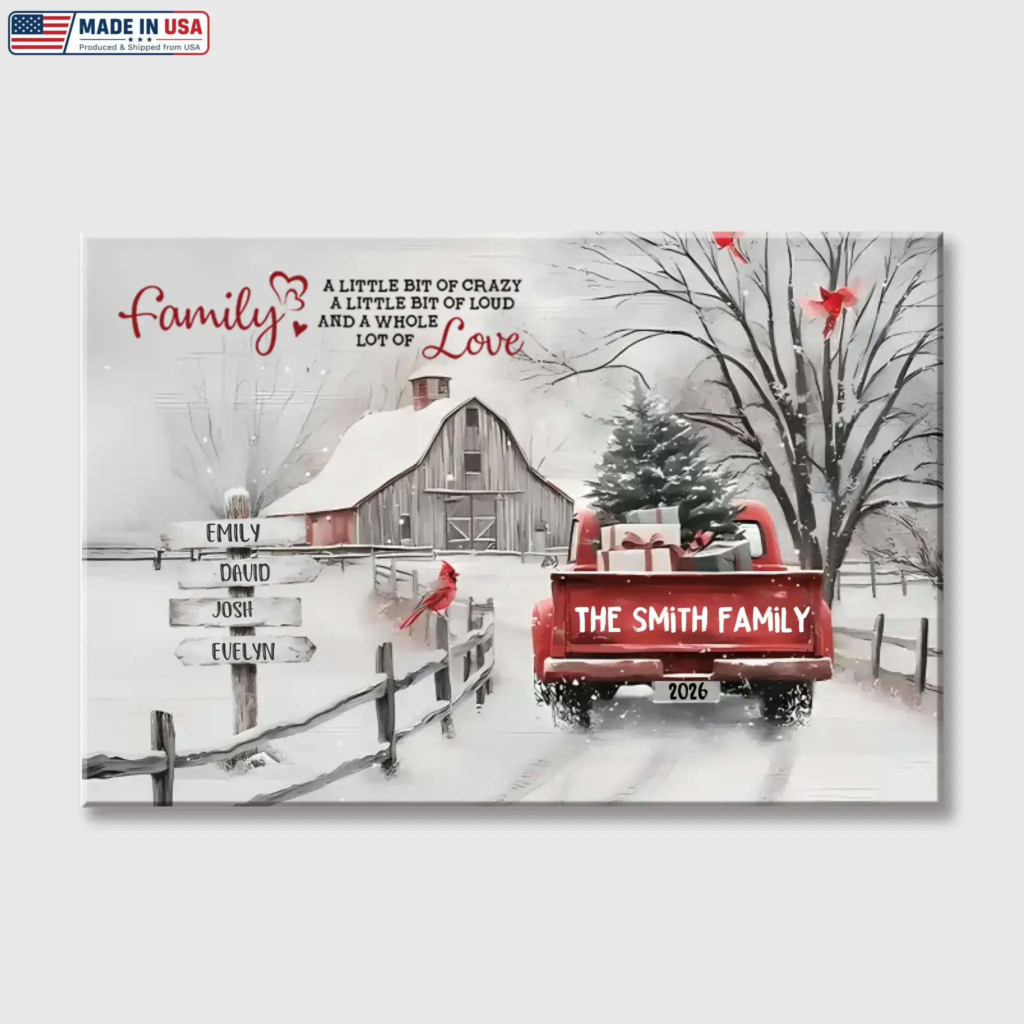 Farmhouse Truck Poster - Personalized Name Gift For Family Duconspace