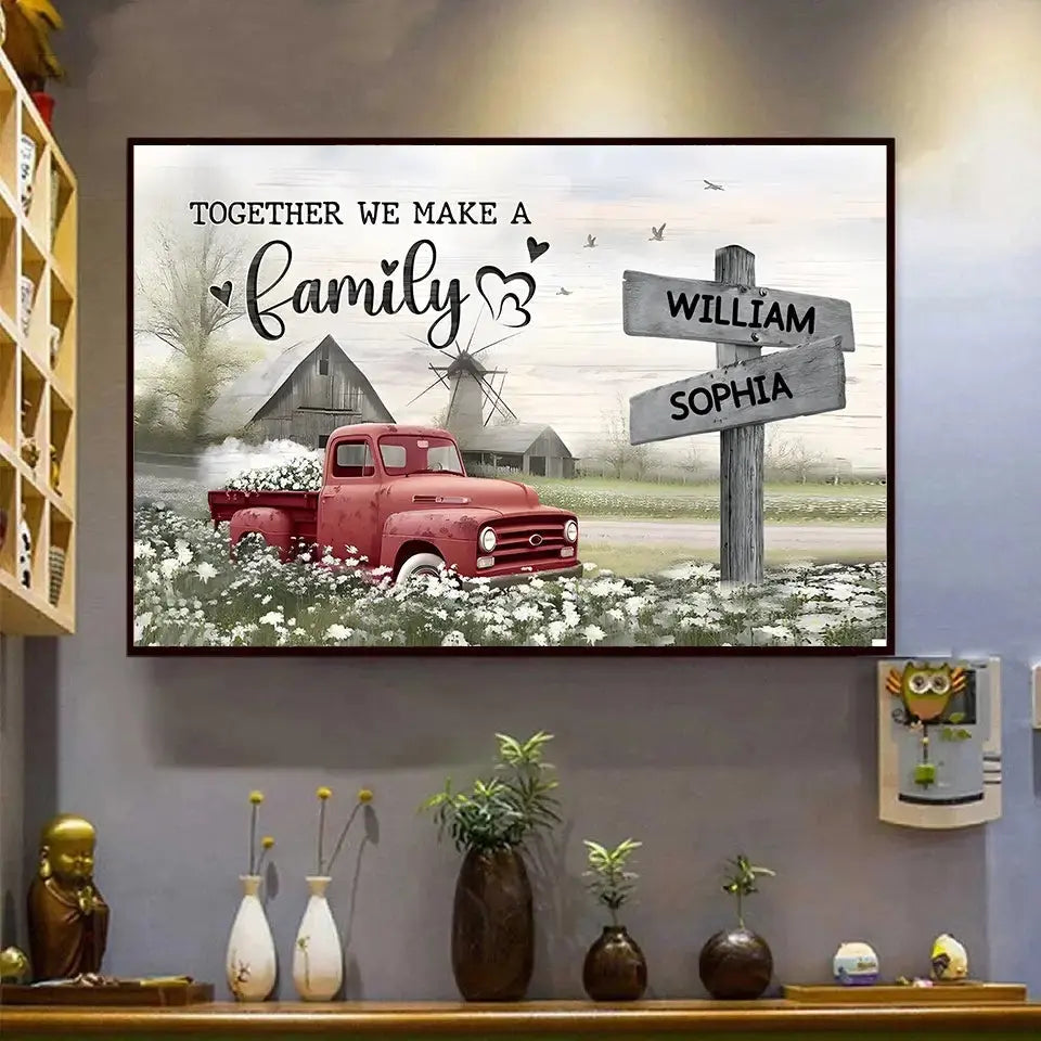 Farmhouse Old Truck Poster - Personalized Gift For Family Duconspace
