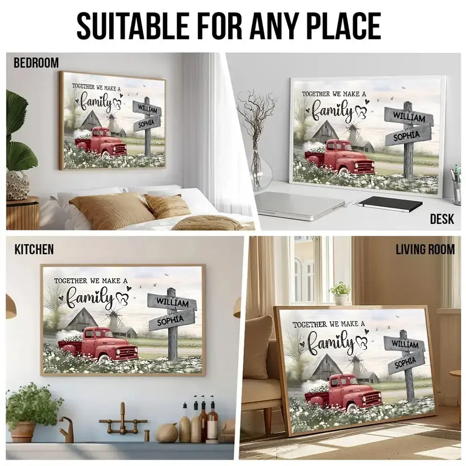 Farmhouse Old Truck Poster - Personalized Gift For Family Duconspace