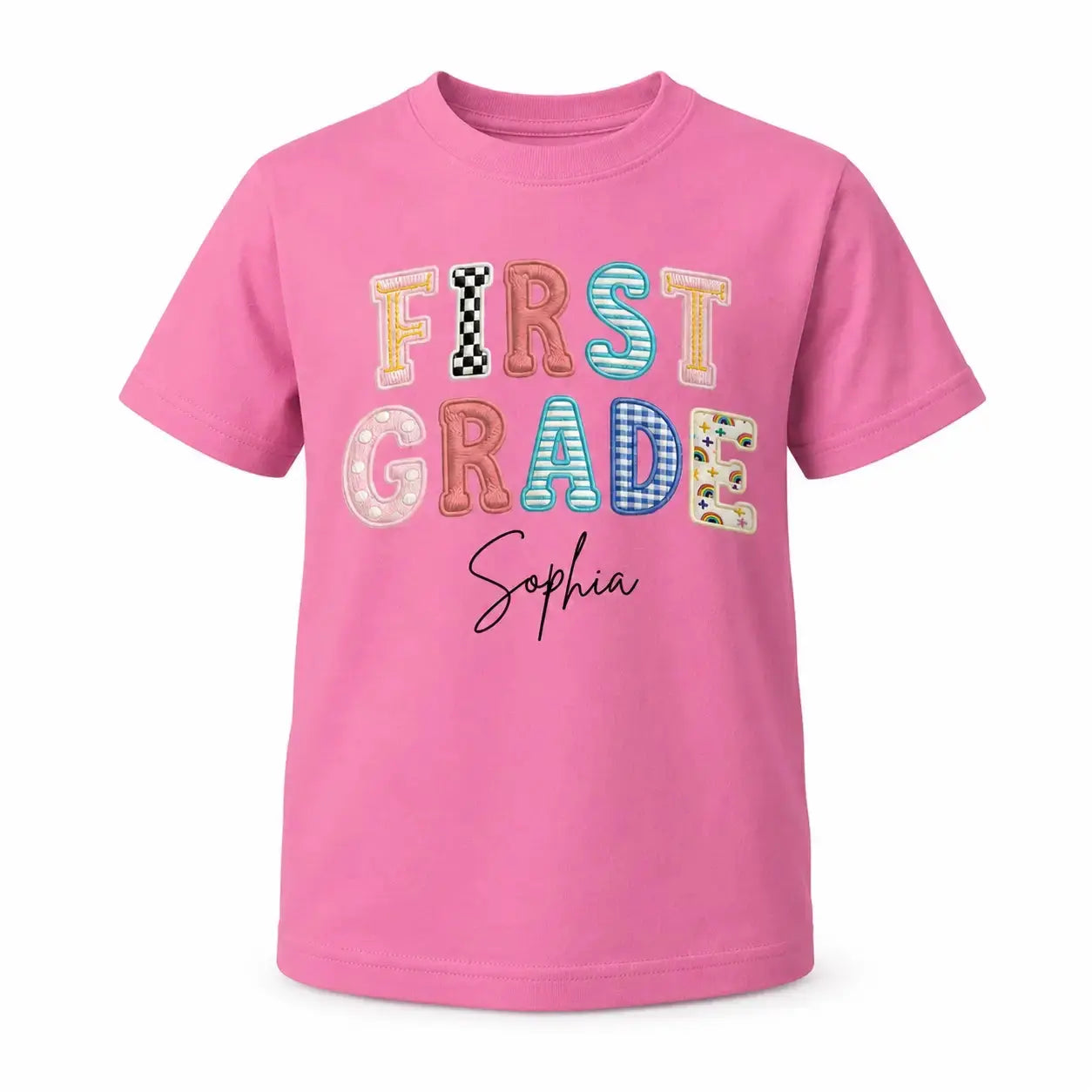 Faux Embroidered Shirt - Personalized Back to School Gift