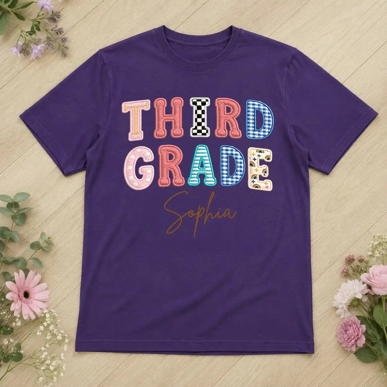 Faux Embroidered Shirt - Personalized Back to School Gift