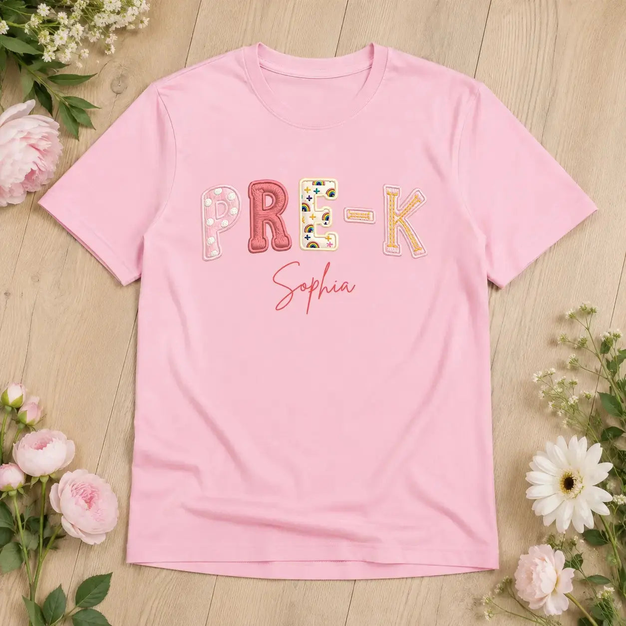 Faux Embroidered Shirt - Personalized Back to School Gift