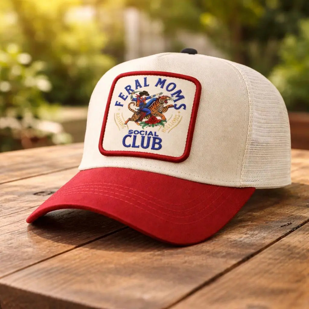 Feral Moms Club Leather Patch Trucker Cap Duconspace