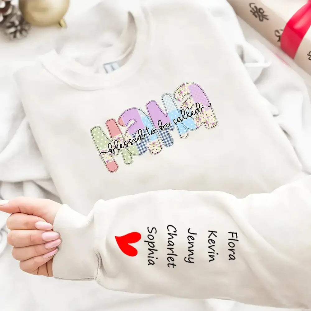 Floral Mama Sweatshirt - Personalized Gift for Mother, Grandma Duconspace