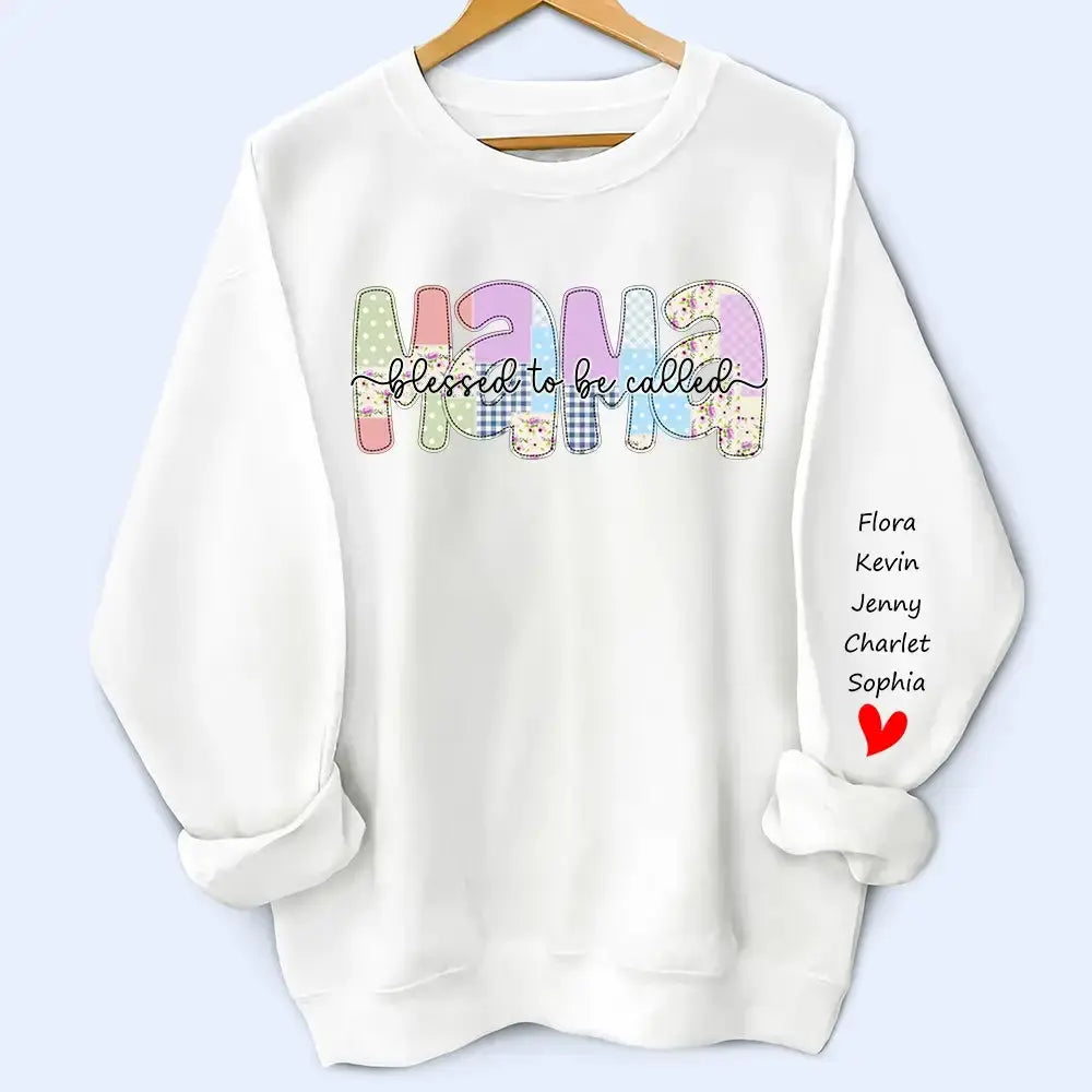 Floral Mama Sweatshirt - Personalized Gift for Mother, Grandma Duconspace