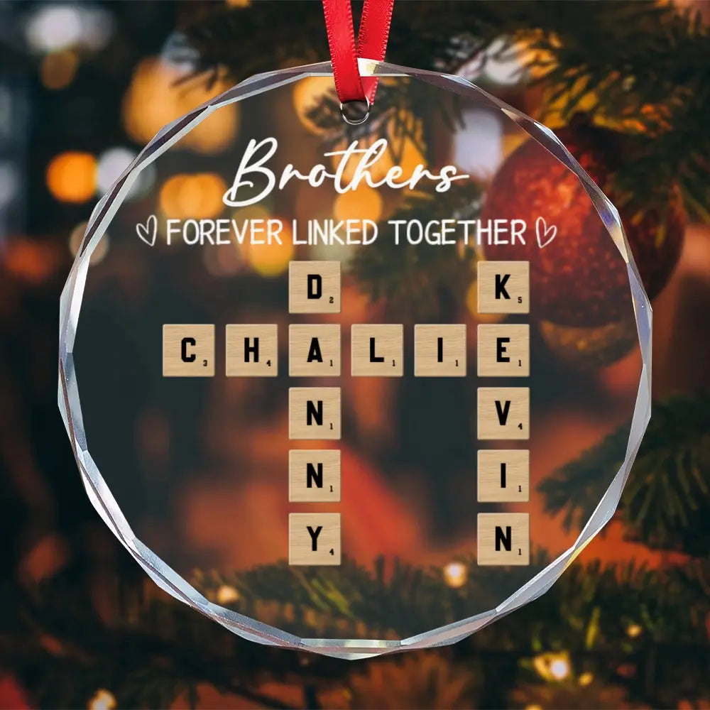 Forever Linked Together - Personalized Custom Glass Ornament Duconspace