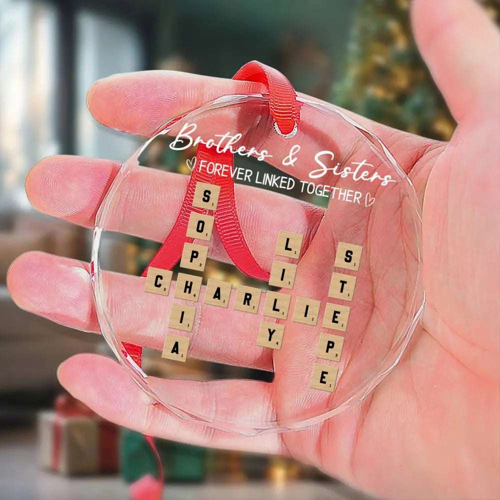 Forever Linked Together - Personalized Custom Glass Ornament Duconspace