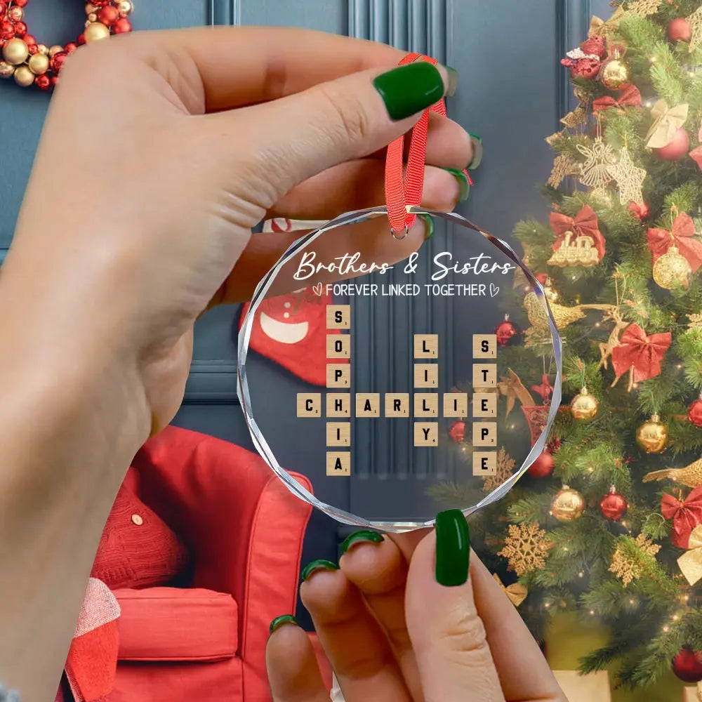 Forever Linked Together - Personalized Custom Glass Ornament Duconspace
