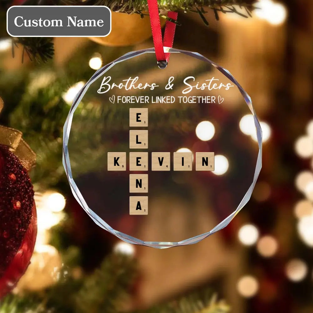 Forever Linked Together - Personalized Custom Glass Ornament Duconspace