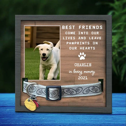 Forever in My Heart - Custom Photo Dog Memorial Picture Frame, Personalized Pet Loss Sign & Sympathy Gift for Pet Owners