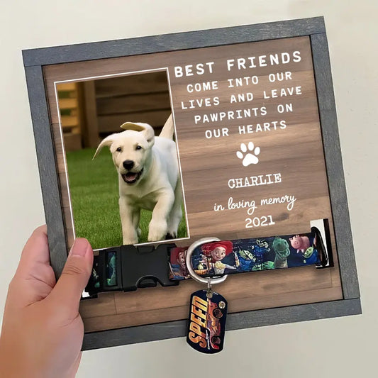 Forever in My Heart - Custom Photo Dog Memorial Picture Frame, Personalized Pet Loss Sign & Sympathy Gift for Pet Owners