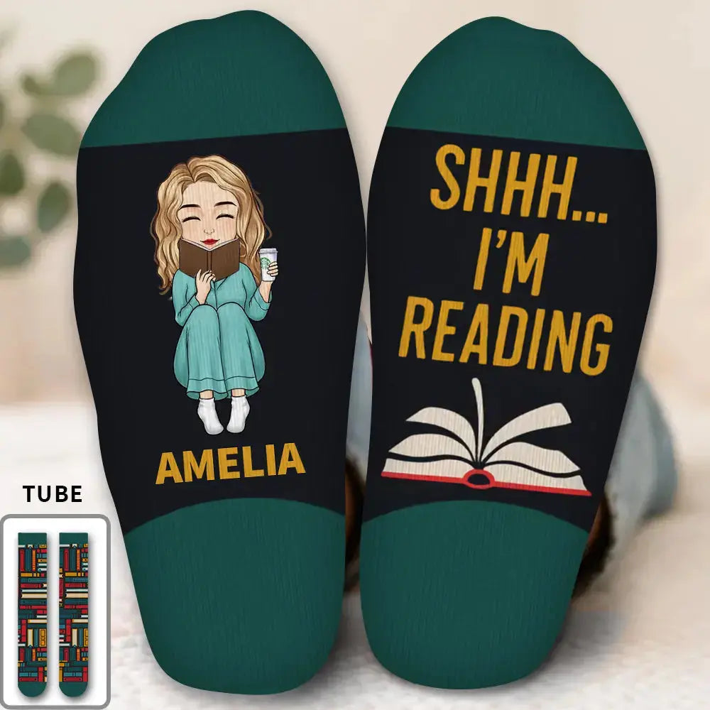 [Funny Bookworm Socks] Custom Reading Game Gift for Book Lovers Duconspace