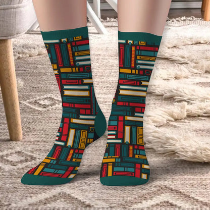 [Funny Bookworm Socks] Custom Reading Game Gift for Book Lovers