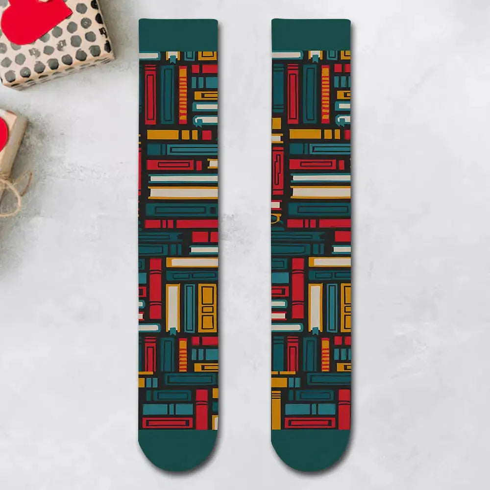 [Funny Bookworm Socks] Custom Reading Game Gift for Book Lovers Duconspace