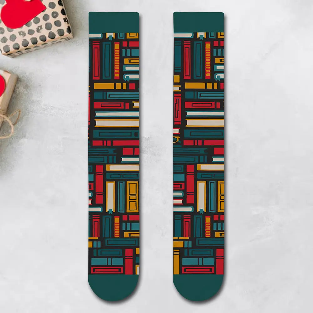 [Funny Bookworm Socks] Custom Reading Game Gift for Book Lovers