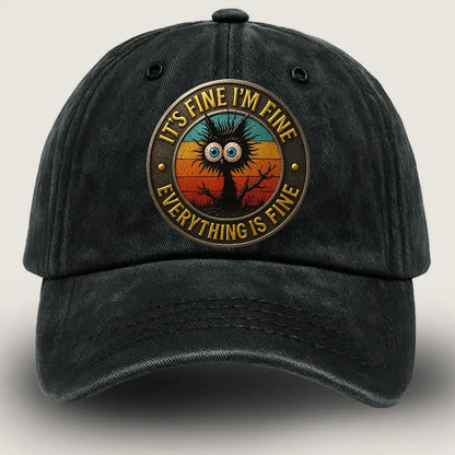 [🎉 Funny Cat Happy Birthday] Washed Demi Cap – Cat Funny Quote