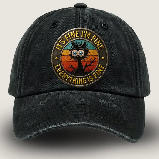 [🎉 Funny Cat Happy Birthday] Washed Demi Cap – Cat Funny Quote
