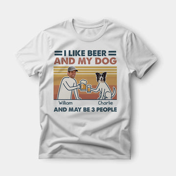 Funny Custom Photo Shirt for Dog Lovers - I like beer and my dog