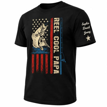 Funny Fisherman Vintage Reel Cool Papa T-shirt Duconspace